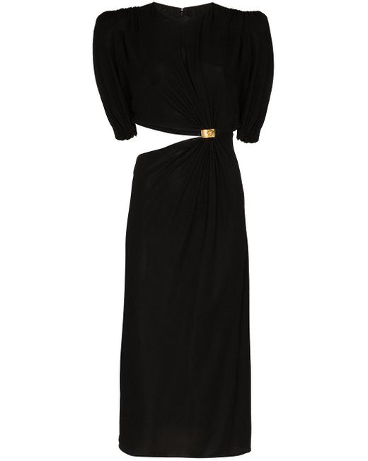 Versace Cutout Sculptural Midlength Dress in Black Lyst