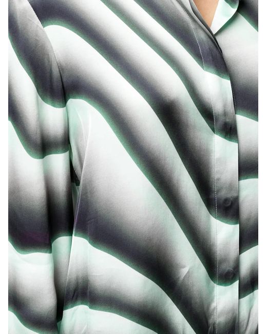 Just Cavalli Green Illusional Print Shirt