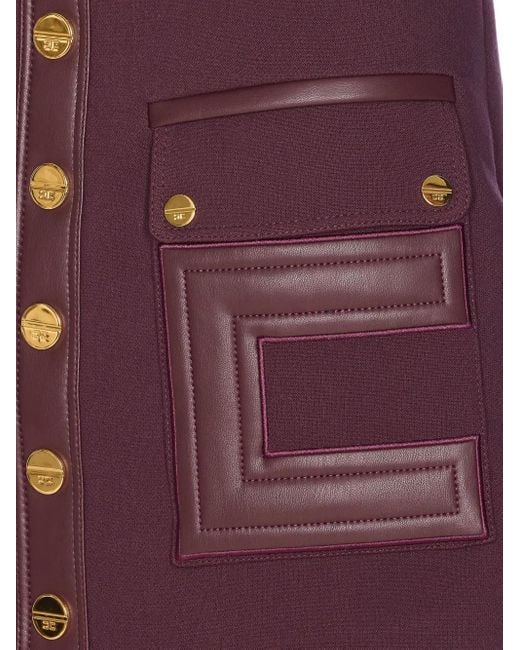 Elisabetta Franchi Purple Button-Down Mini Skirt