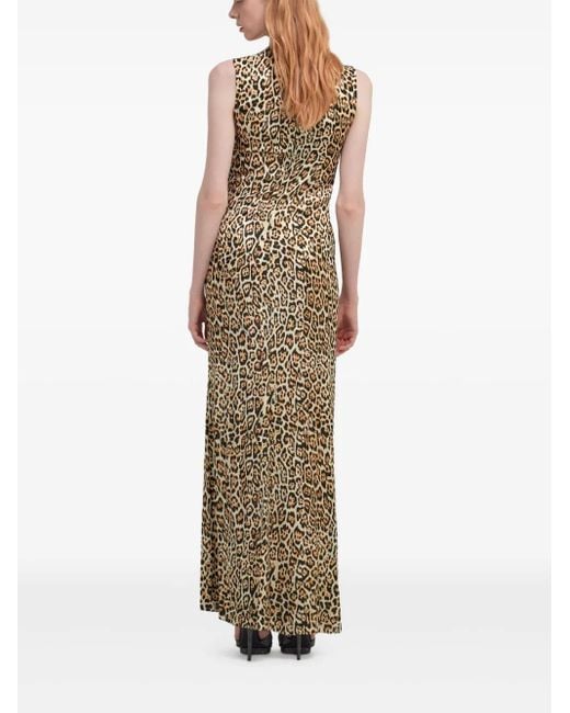 Roberto Cavalli Maxi-Jurk Met Luipaardprint in het Natural