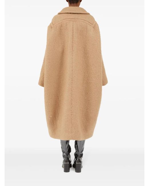 Maison Margiela Natural Oversized Effect Bouclé Mohair Coat