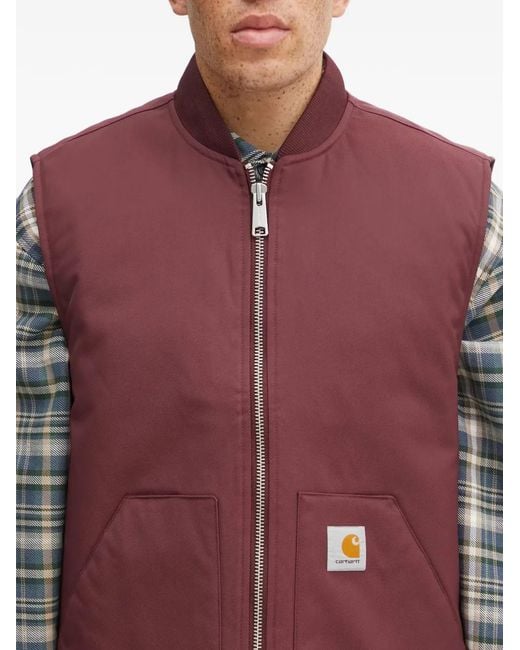 Carhartt Red Leroy Zip-Up Quilted Jacket for men