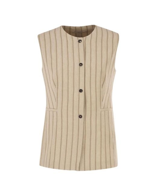 Antonelli Natural Pinstriped Tailored Waistcoat