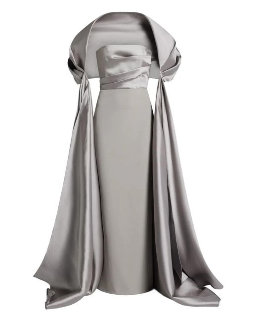 Solace London Gray Vera Gown Dress