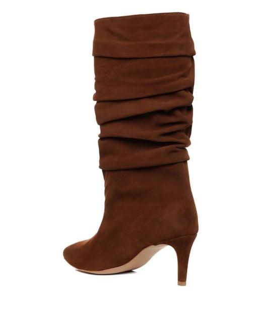 Ginissima Brown 65Mm Eva Ruched Boots