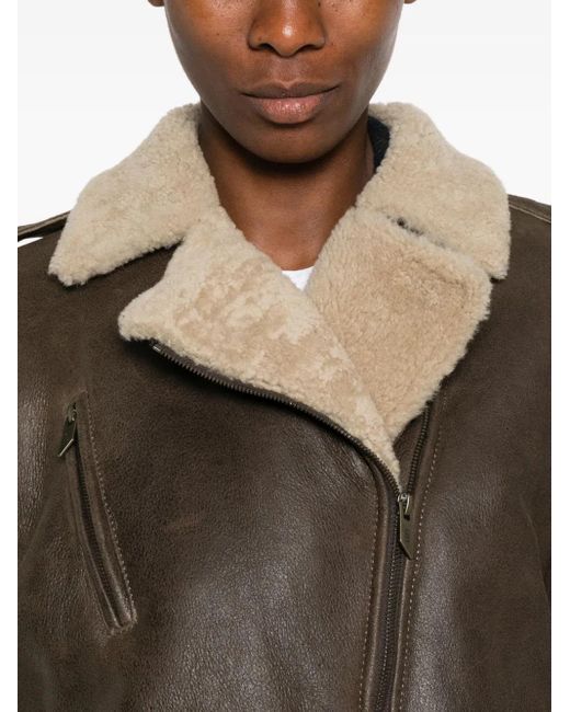 Salvatore Santoro Brown Leather Zip-Up Jacket