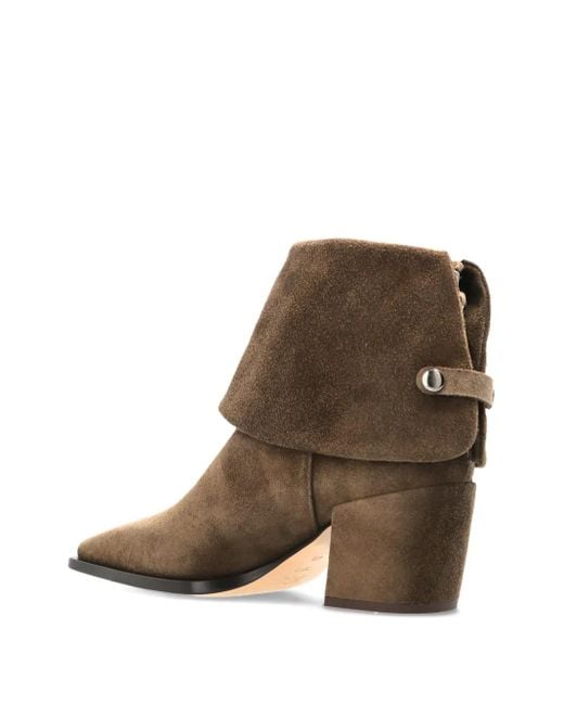 Agl Attilio Giusti Leombruni Brown 70Mm Abigail Pointed-Toe Fold-Over Boots