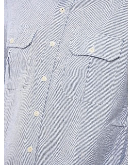 Salvatore Piccolo Gray Alberto Striped Shirt for men