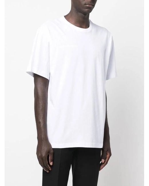 CoSTUME NATIONAL White Logo Print Short Sleeve T-Shirt for men