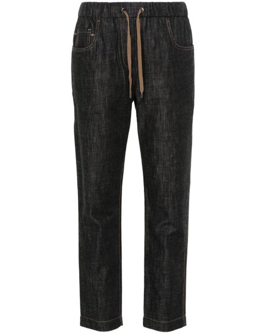 Brunello Cucinelli Black Straight-Leg Jeans