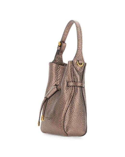 Gianni Chiarini Gray Small Sienna Hammered Leather Tote Bag