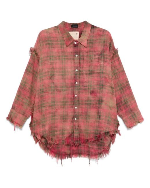 R13 Gerafelde Blouse in het Red