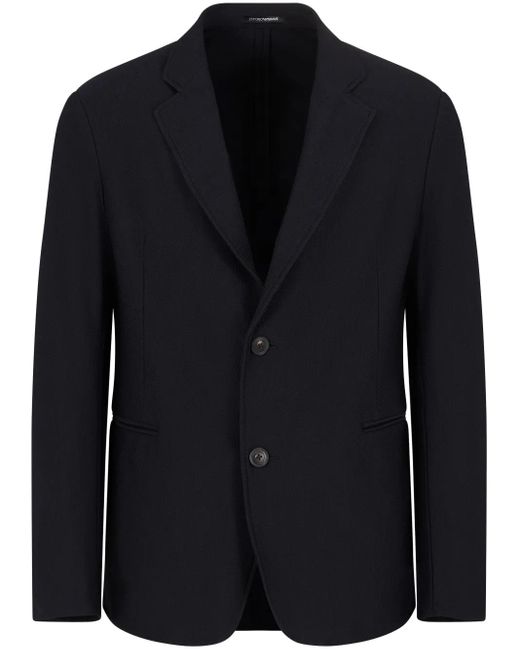Emporio Armani Blue 3D-Patterned Single-Breasted Blazer for men