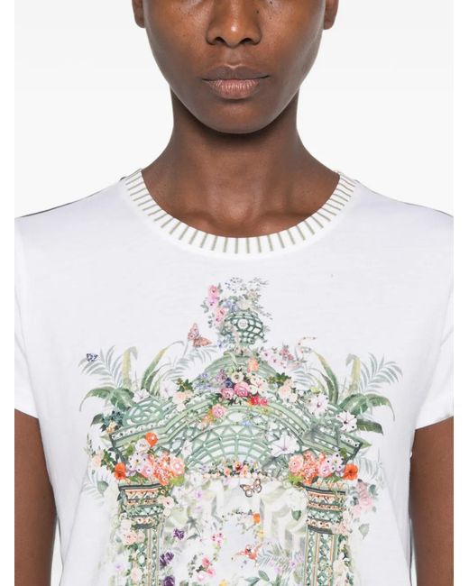 Camilla White Graphic-Print Organic-Cotton T-Shirt
