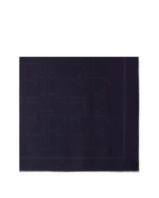 Elisabetta Franchi Blue Viscose And Modal Foulard Scarf