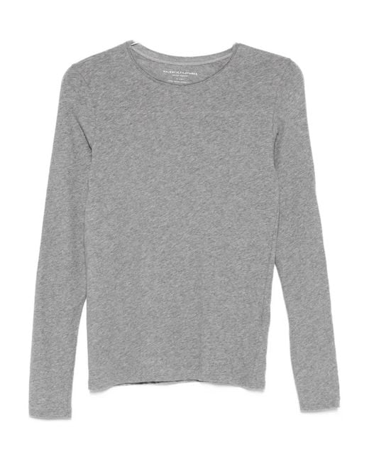 Majestic Filatures Gray Long-Sleeve Top