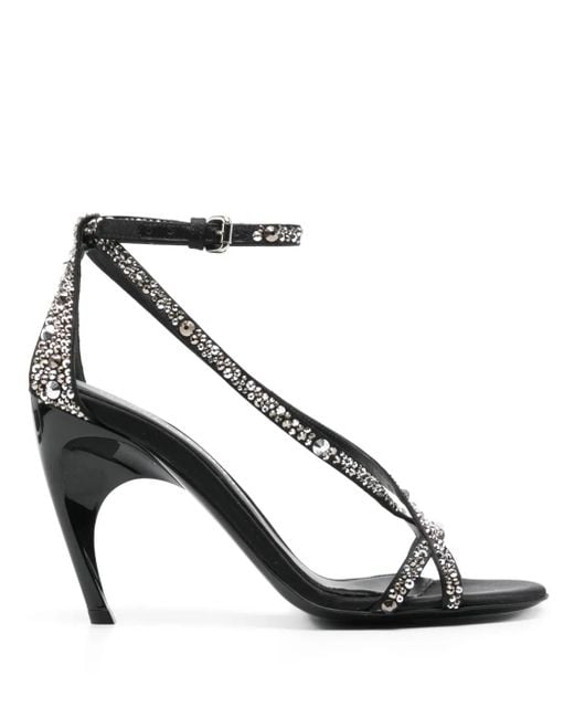 McQueen Black Armadillo Sandals For