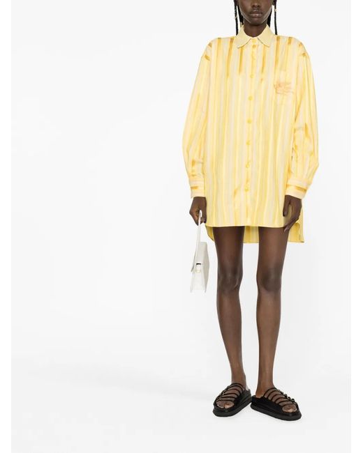Etro Yellow Striped Shirt Dress