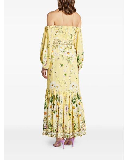 Abito Lungo Daisy Chains di Camilla in Yellow