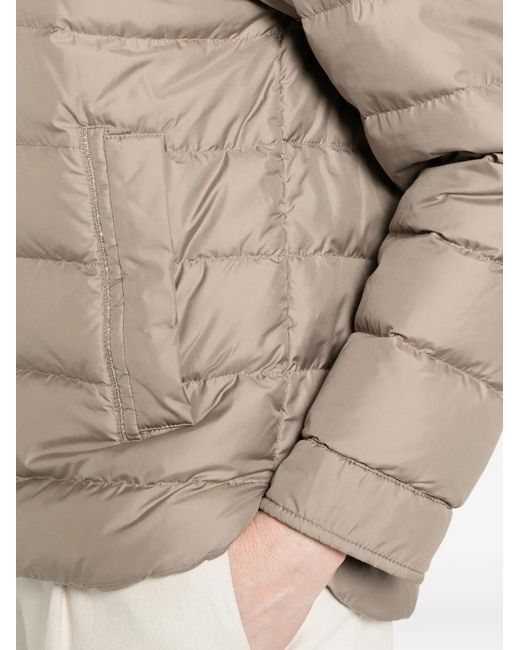 Peserico Natural Snap-Button Quilted Jacket