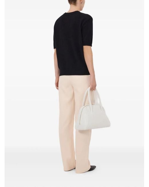 Loulou de Saison Black Jodi Short-Sleeve Ribbed Cardigan