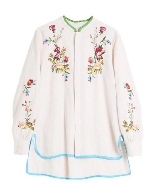 Valentino Garavani White Floral-Embroidered Shirt for men