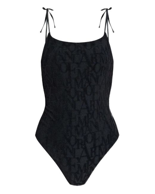 Emporio Armani モノグラム ワンピース水着 Black