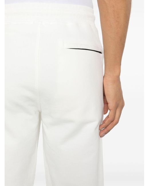 C P Company White Embroidered-logo Cotton Track Pants for men