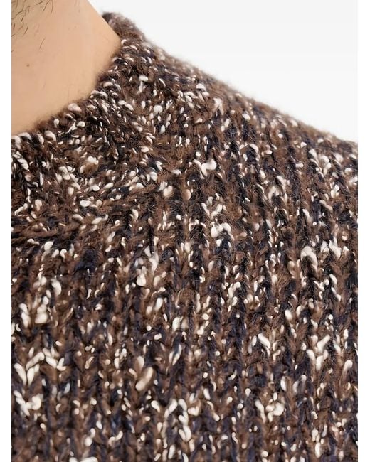 Benetton Gray Speckled Crew-Neck Sweater for men