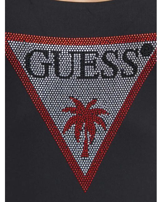 Guess Black Logo-Patch Swimsuit