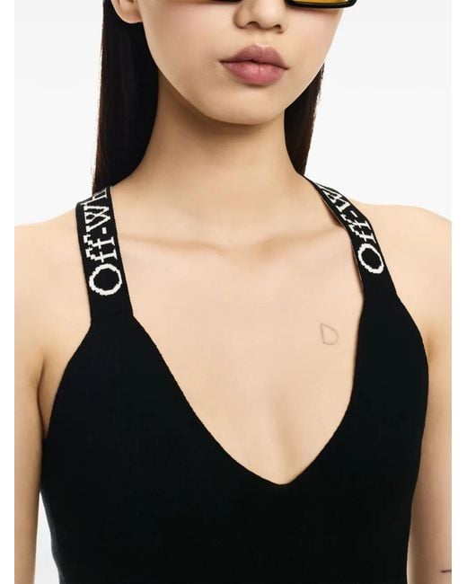 Off-White c/o Virgil Abloh Black Short Dress With Jacquard Effect