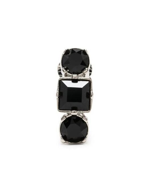 DSquared² Black Classic Crystal-Embellished Single Earring for men