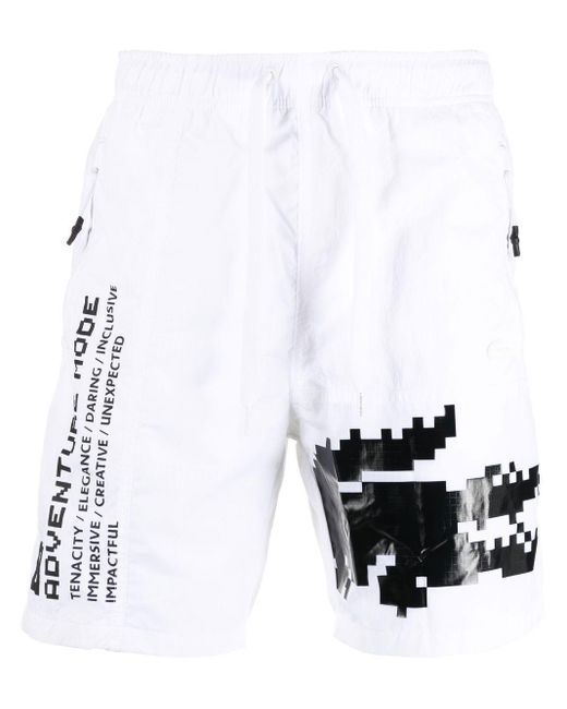 Lacoste White X Minecraft Logo-print Shorts