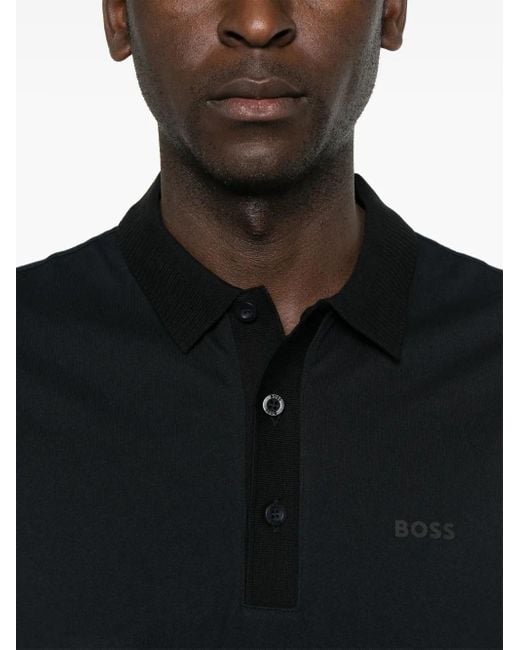 Boss Black Logo-Print Polo Shirt for men
