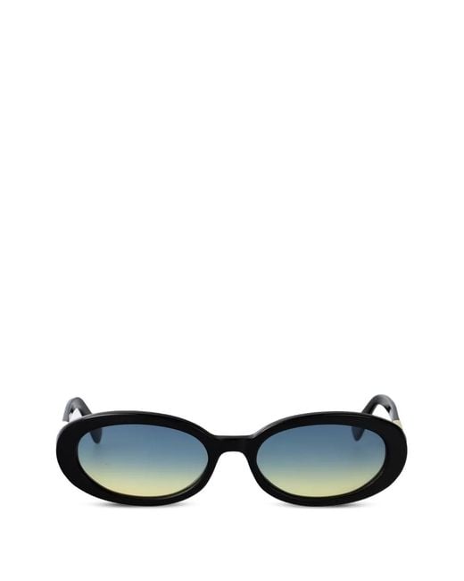 Longchamp Blue Oval-Frame Logo-Plaque Sunglasses