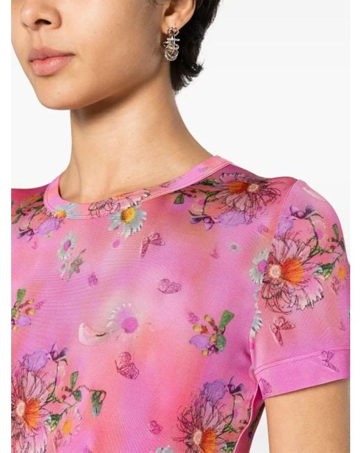 MACCAPANI Pink The Skimpy Floral-Print T-Shirt