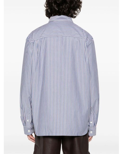 A.P.C. Blue Malo Striped Cotton Shirt for men