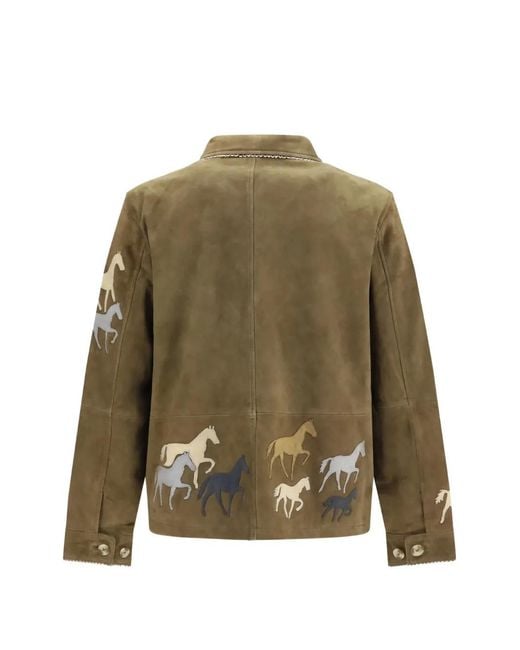 BAZISZT Green Valero Horse-Patch Jacket for men