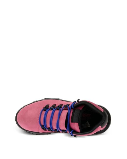 Nike Pink Cygnal Lace-Up Suede Hi-Top Sneakers for men