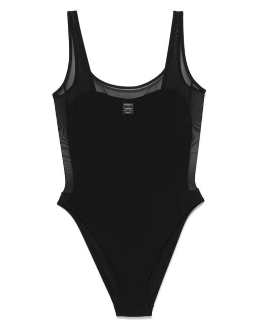 Maillot De Bain À Empiècement En Résille Tory Burch en coloris Black