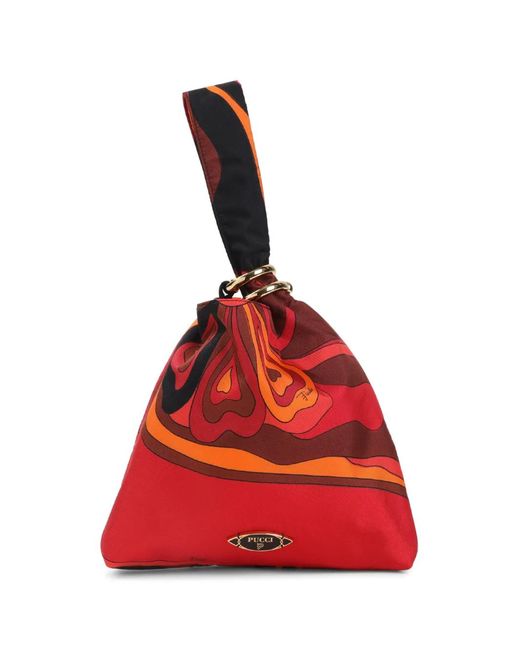Emilio Pucci Red Emilio Silk Tote Bag