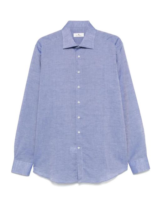 SCABAL® Blue Linen-Cotton Shirt for men