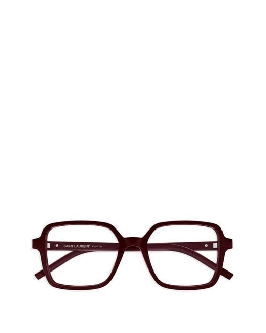 Saint Laurent Red Square-Frame Glasses