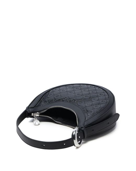 MARINE SERRE Black Eclips Mini Leather Shoulder Bag