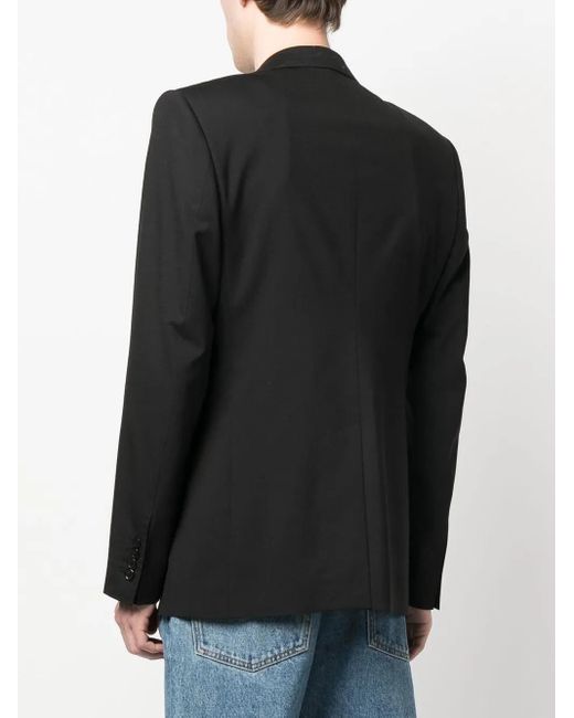 Dolce & Gabbana Black Single-Breasted Wool Blazer for men
