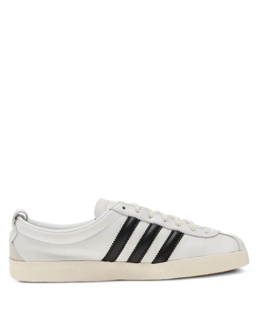 Adidas White Three-Stripe Leather Sneakers