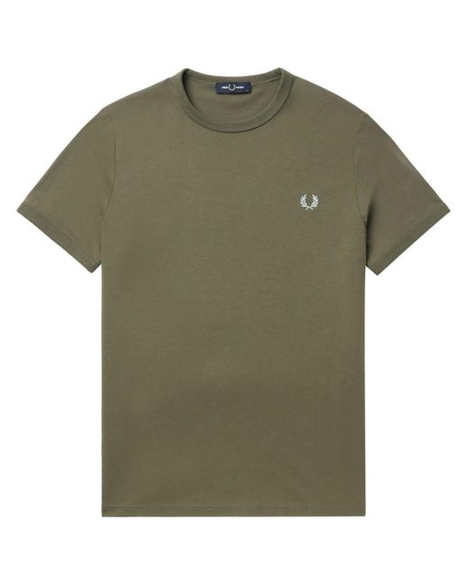 Fred Perry T-Shirt mit Logo-Stickerei in Green für Herren