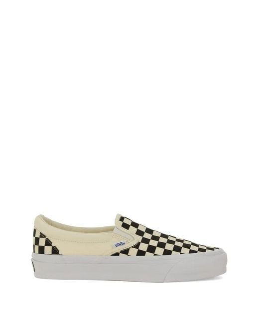 Vans White 98 Checkerboard Slip-On Sneakers for men