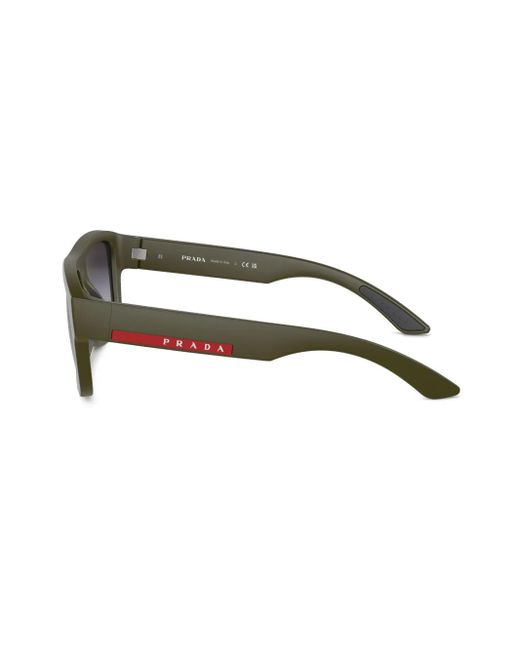 Prada Linea Rossa Gray Square-Frame Sunglasses for men
