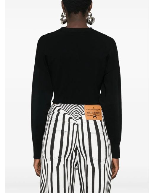 Moschino Black Hook-Detail Cropped Sweatshirt